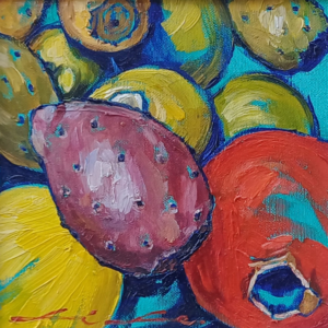 Prickly pear, pomegranate and lemons